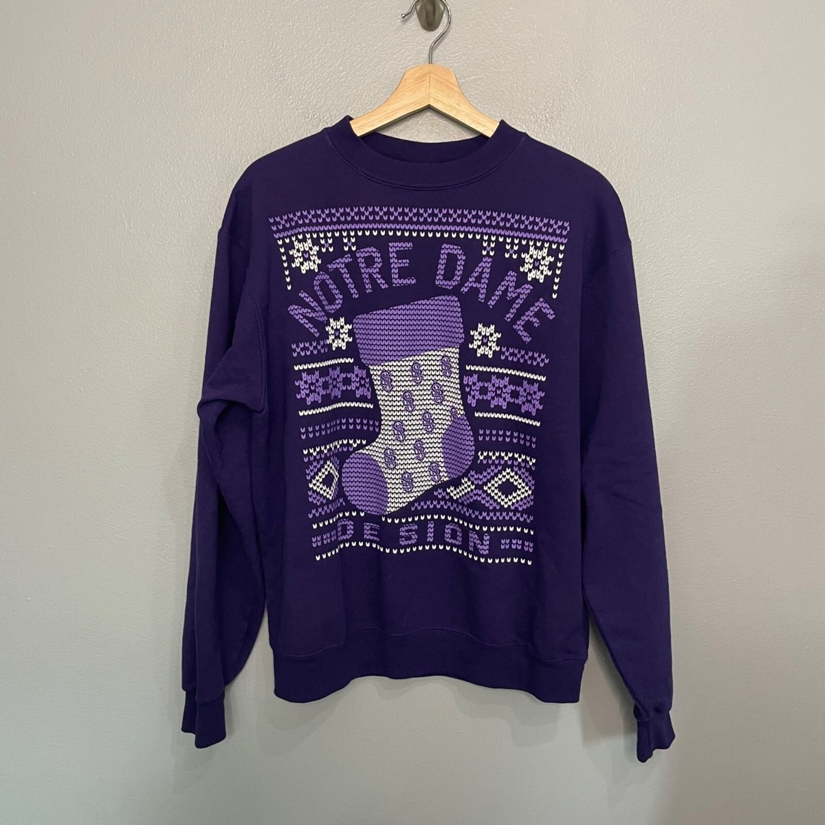 CHAMPION eco fleece Notre Dame pullover holiday sweatshirt size M