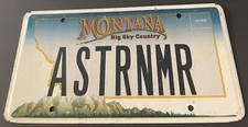 ASTRNMR Vanity License Plate Astronomer Astronomy Cosmo Stars Universe