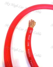 25 ' ft 2/0 Gauge AWG RED Power Ground Oversized Wire Sky High Car Audio GA ft 
