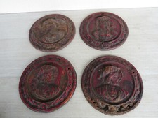 Antike Eisenguss Wandplatte  Relief 4 St&uuml;ck