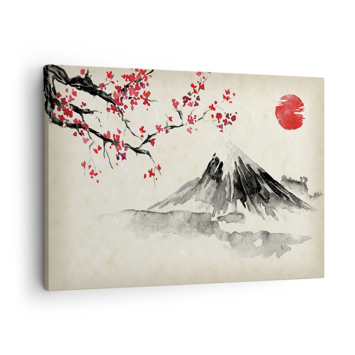 Quadro su Tela 70x50cm Acquerello asiatico paesaggio Stampe Immagini Murale