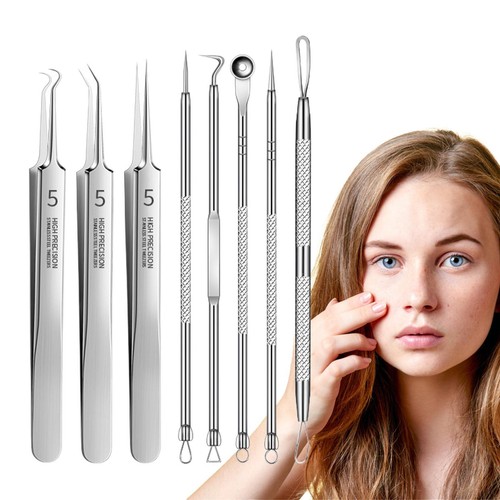 Black Head Pore Needle Black Head Removal Tweezer Facial Pore Cleaner 8pcs - Picture 3 of 12