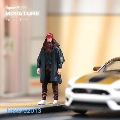 1/64 Beard Man Male Scene Props Miniatures Figures Model For Cars Vehicle Toys