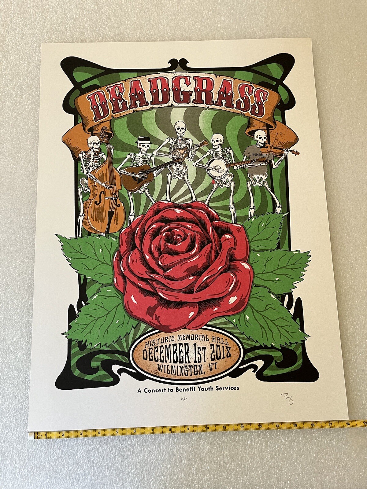 Dead Grass Benefit 2018 Vermont Bojo Poster Not Grateful Dead 