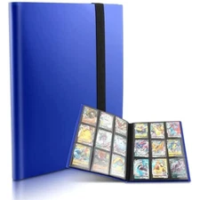360 Card Pocket Binder with Elastic 9 Pocket Trading Cards Album Folder, BLUE