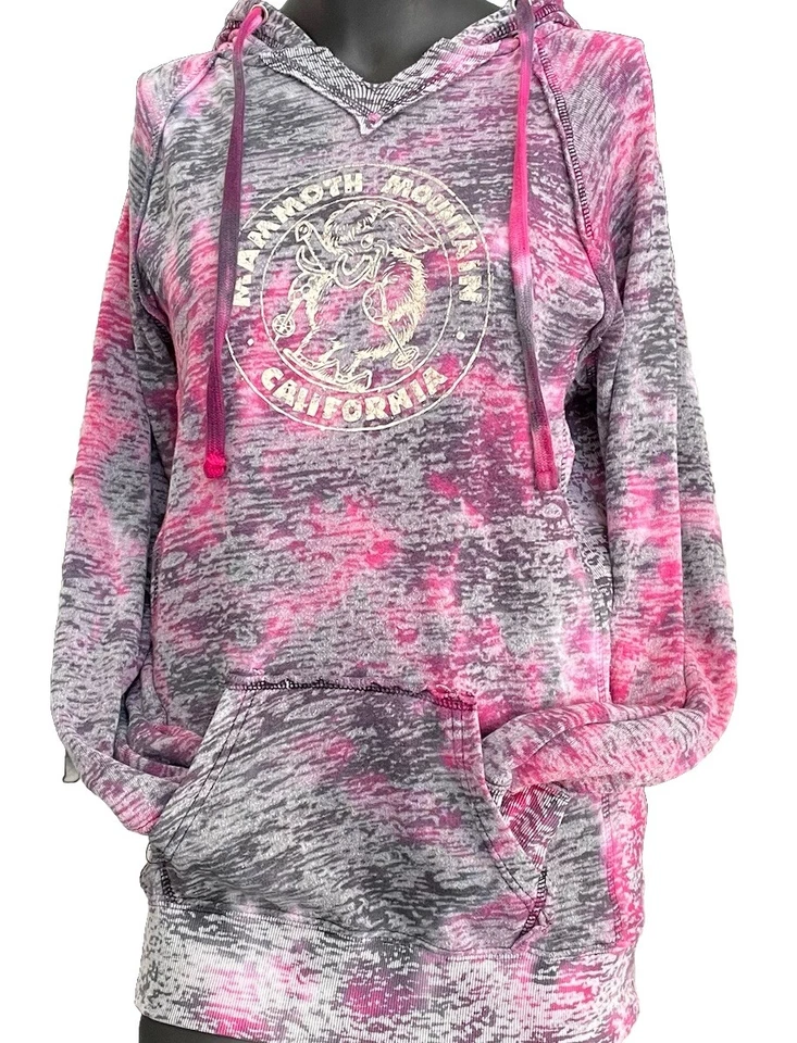 Галстук краситель толстовка с капюшоном L женщин мамонт горный горнолыжный курорт розовый/фиолетовый хиппи Artsy Y2K - Изображение 3 из 4
