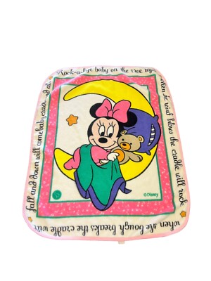Vintage Colap Disney Minnie Mouse Rock-A-Bye Baby Blanket AS