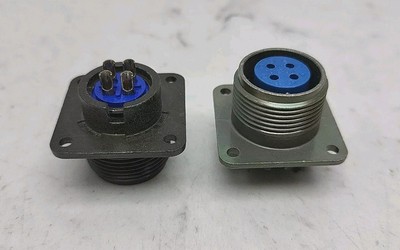 2 Pack Amphenol DDK 4 Pin Flange Connector Male And Female 14S-2SR 14S-2SF New