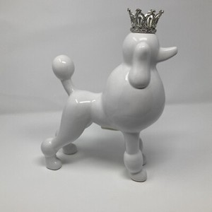Interior Illusions White Poodle with Rhinestone Tiara Bank