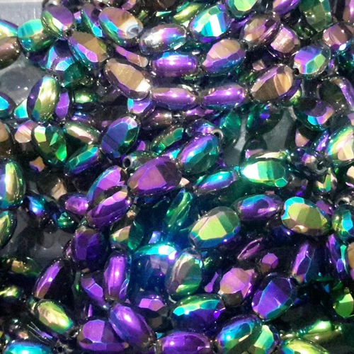 Elecroplated Faceted Glass Teardrop, 9x6x4.5mm, Rainbow ,Approx79pce, Free Post. - Picture 3 of 3