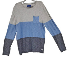 Jack Jones Originals Men's Color Block Pullover Shirt Size M Long Sleeve Pocket