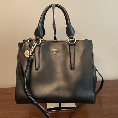 Coach Smooth Leather Crosby Carryall - Black | eBay