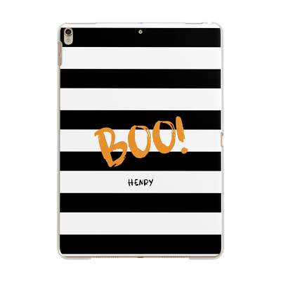 Dyefor Personalised Ipad Case Black White Striped Boo IPad Case