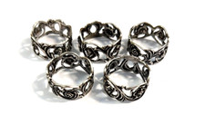 5 kleine Serviettenringe Christoph Widmann Rose 835er Silber Serviettenhalter CW