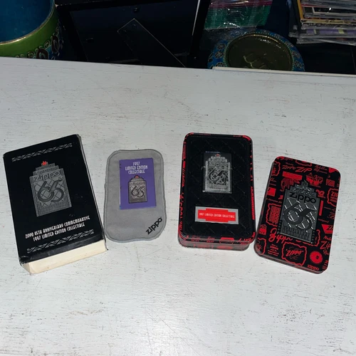 N.O.S. Zippo 65th Anniversary Commemorative 1997 Limited Edition in Original Tin