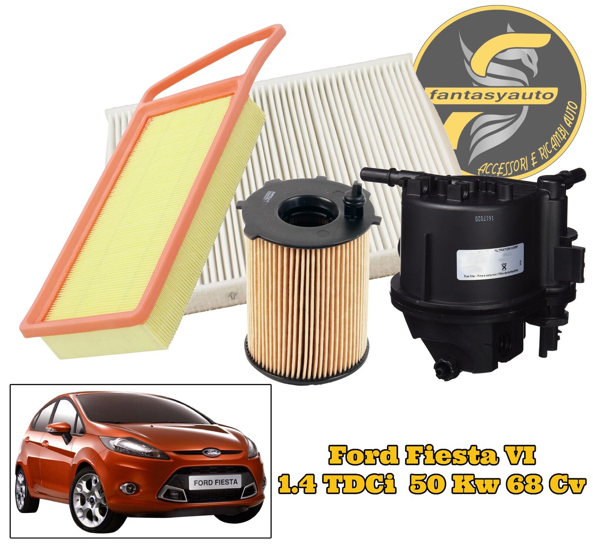 Kit Tagliando Filtri Tecnocar Ford Fiesta VI 1.4 08- 71KW 97CV