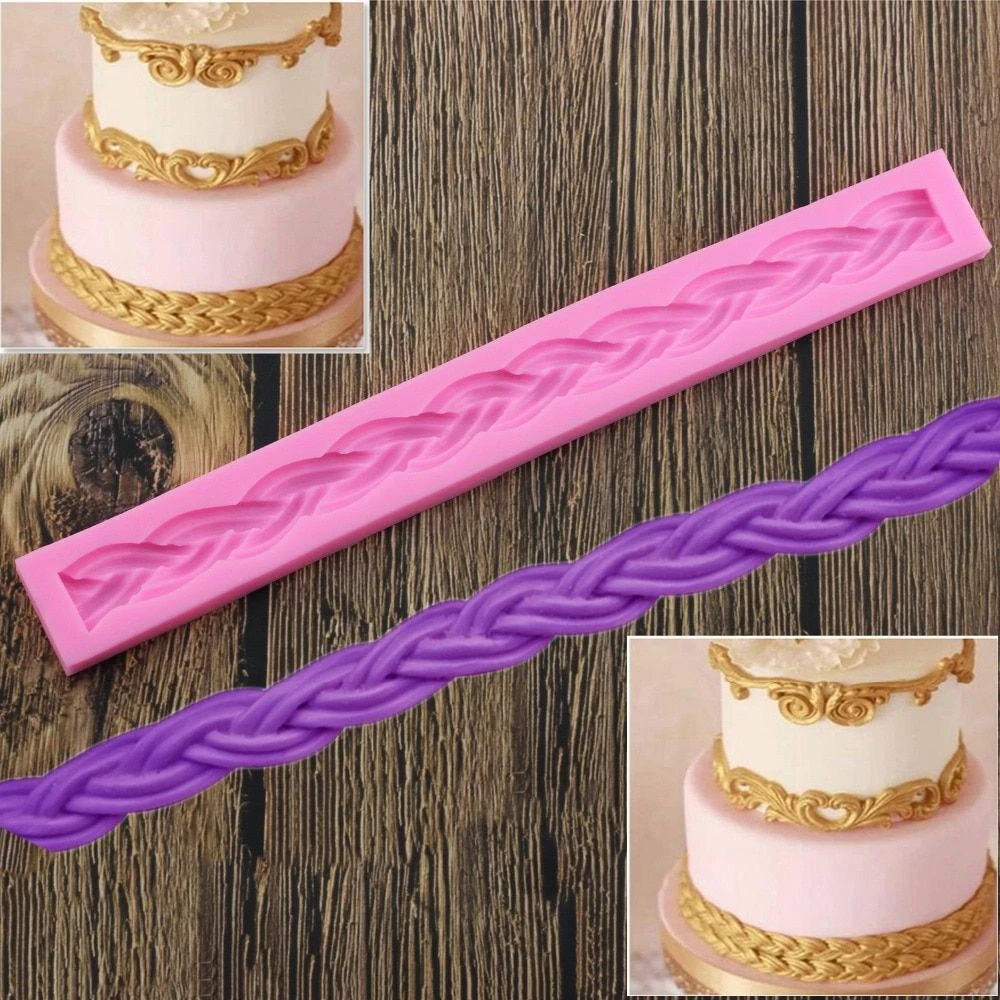 Long Rope 3D Silicone Mold Chocolate Fondant Cake Decor Mould DIY