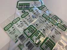 Evergreen Styrene Square Rod Round Tube & Plastic Sheet Assortment Set 9 pks