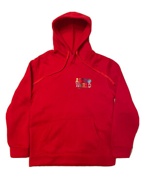 Travis Scott Astroworld Logo Hoodie Pullover Look Mom I Can Fly Red XL Men  NWOT