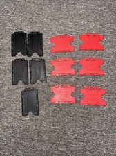 Plastic ID Name Card Badge Holder Case - 6 Red  5 Black - Credit Card Size Only