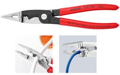 KNIPEX 13 81 200 Pliers Electrical Installation With Plastic Grip, 200 MM