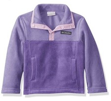 Columbia Girls Fleece Jacket Size S 8 Lavender Purple Pullover Snap Neck