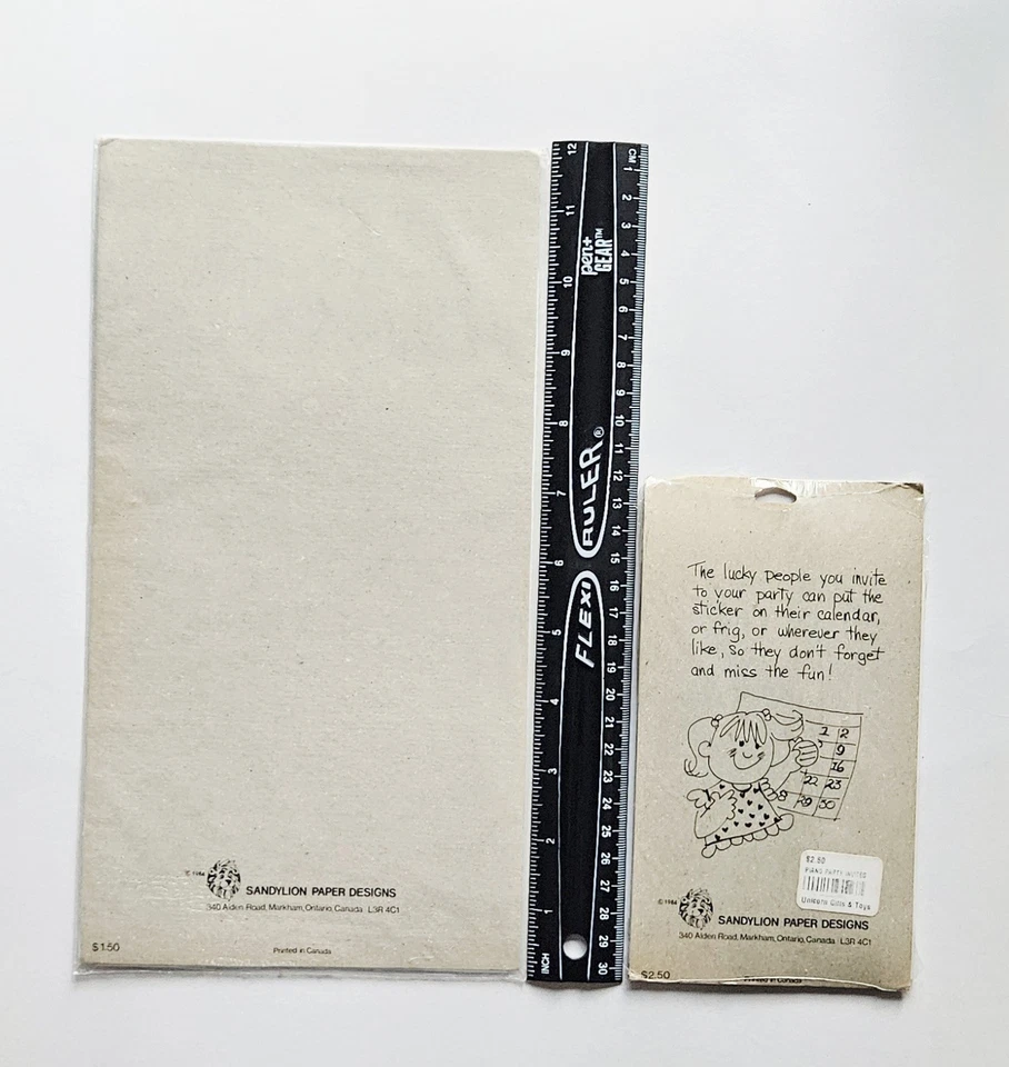 Vtg 80s Sandylion Invitation Stickers Loot Bags NIP Hippo Piano Birthday Party - Image 3 of 4