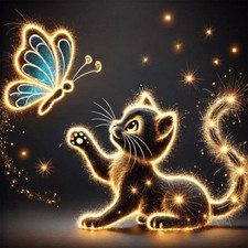 Cat Diamond Painting Kits for Adults, 5D DIY Diamond Art Kits for Beginners, Ful