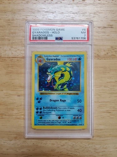 Pokemon PSA 7 NM 1999 Gyarados Shadowless Base Set Holo Card