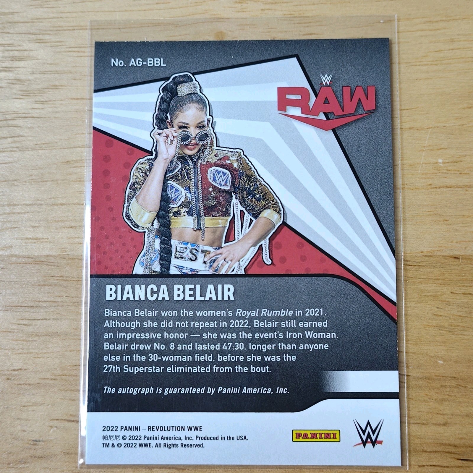 2022 WWE Panini Revolution Bianca Belair Auto Autograph Wrestling Card view 2