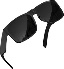 XL Extra Large 149mm Sunglasses Super Dark Black for Big Wide Head Men Square