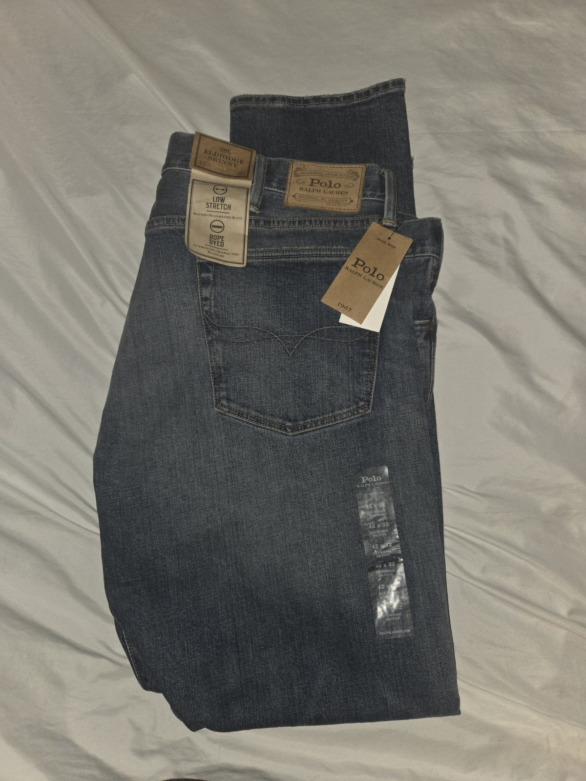 's Eldridge Skinny Blue 42x32 Rope Dyed Nwt