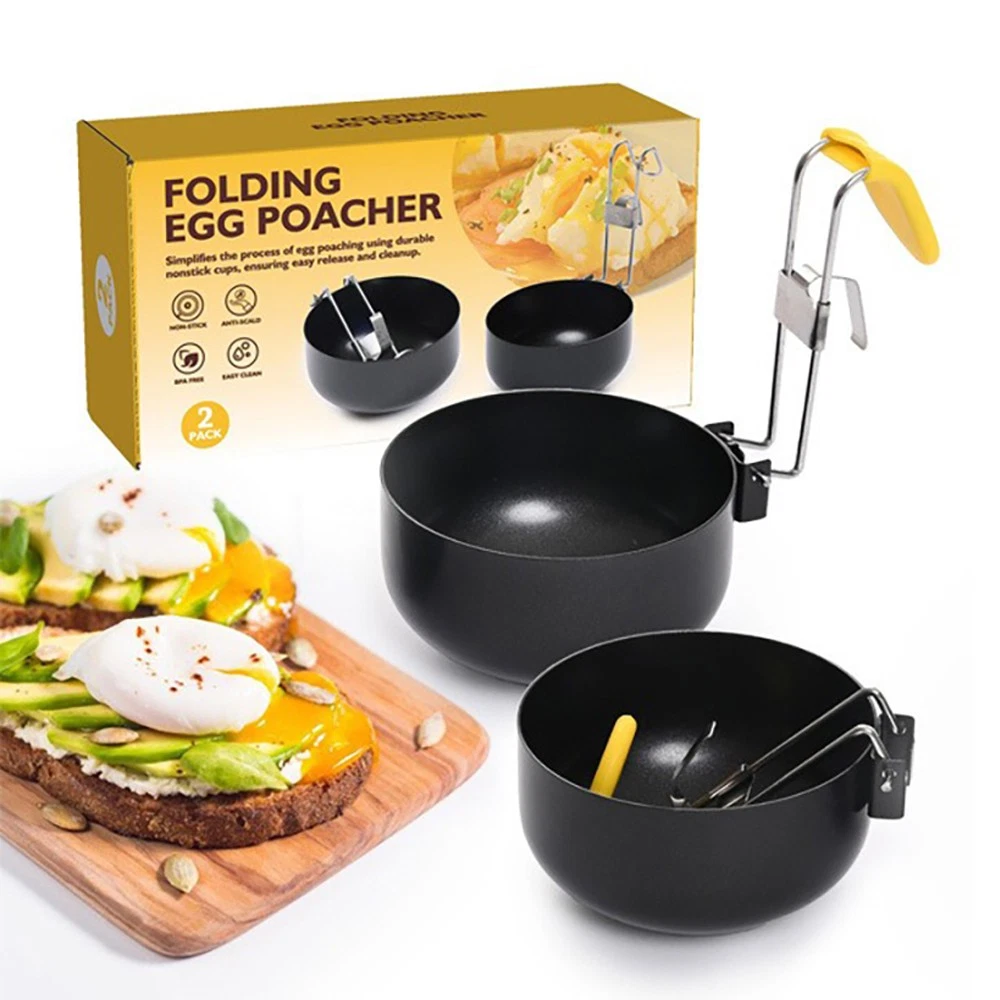 High Quality Flexible Sturdy 2PCS Foldable Heat-resistant Egg Steamer with Brush