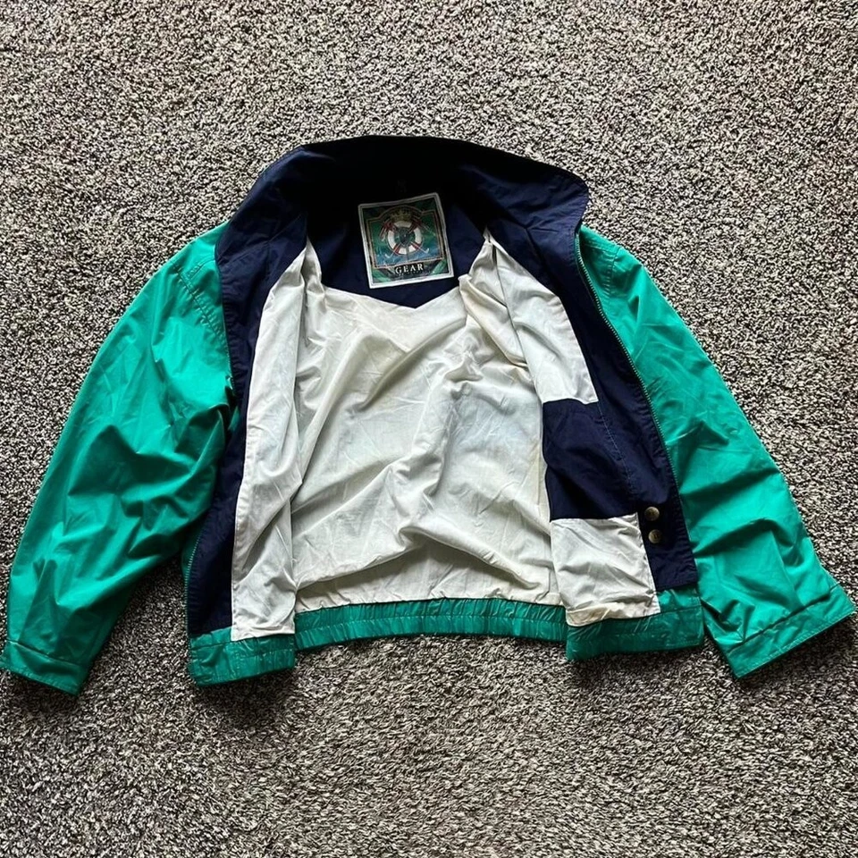 Vintage Gear For Sports Jacket Mens XL Green/Blue Windbreaker Jacket 80s 90s - Image 3 of 4