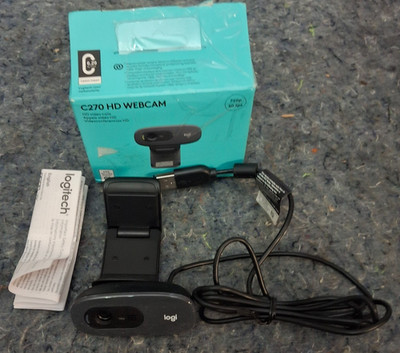 Logitech C270 HD Webcam 720P Video Calls Computer Camera 30FPS Logi USB V-U0018