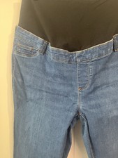 Maternity Blue Denim Skinny Jeans Stretch Slim Fit Size L W30 L28 Mid Rise
