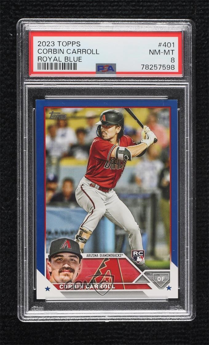 2023 Topps Series 2 Royal Blue Corbin Carroll #401 PSA 8 Rookie RC 0xc1
