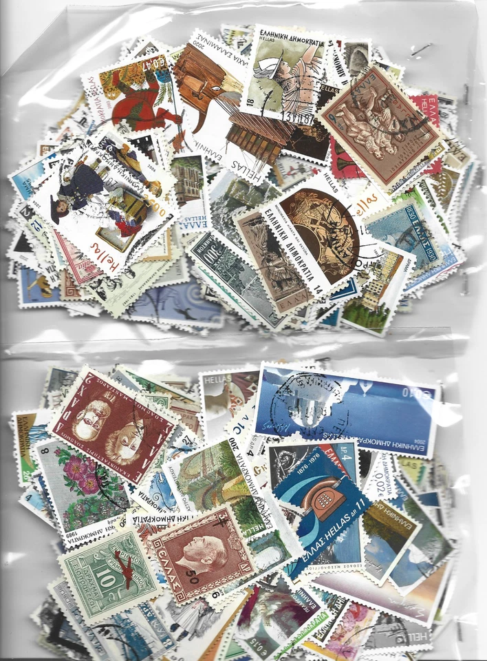 GREECE 4X 250 USED DIFFERENT STAMPS LOT=1000 STAMPS   [it is not 1000 different] - image 3 of 3