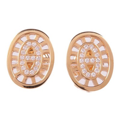 *15%OFF* HERMES Chain D'ance Earrings Diamond 18K Rose Gold