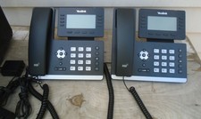 lot of 2 Yealink SIP-T53W VoIP 8 Line IP Phones w/AC Adapter Factory Reset