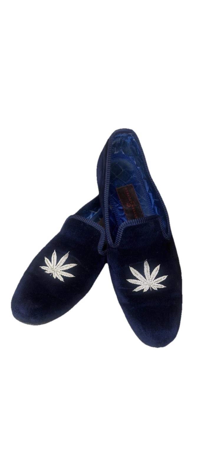 Blue Gold Leaf Embroidered &ndash; Size 10.5