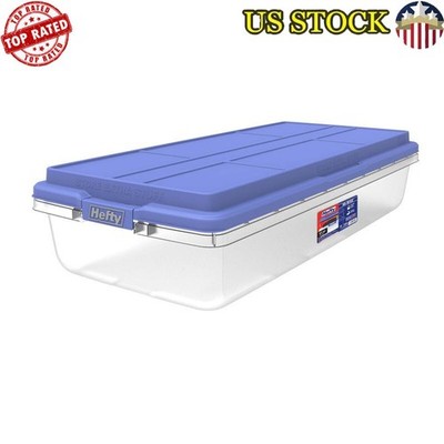 Clear Plastic Storage Bin 63 Qt Stackable W/ Secure Latches Organizing Container