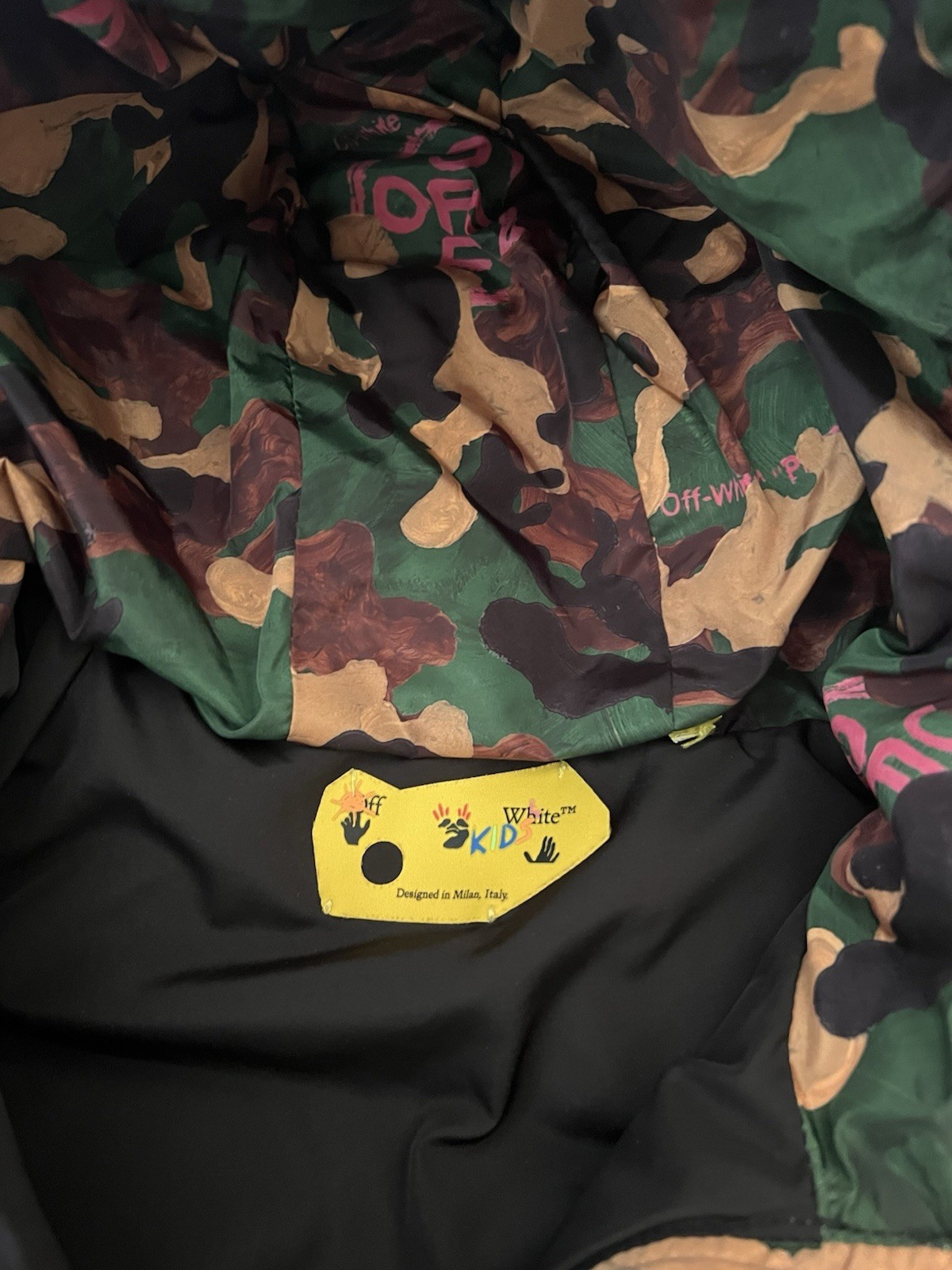 Off-White Kids Camouflage Puffer Jacket Size 8 image 3