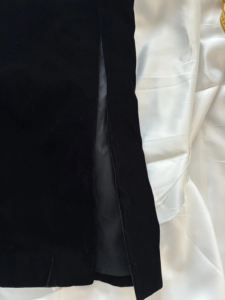 Falda Lápiz Midi Westbound Vintage Terciopelo Negro Hendidura Pequeña Talla 10 Clásica Foto 4 de 4