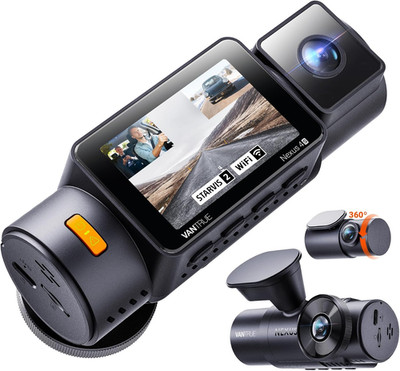 New N4S 3 Channel Dash Cam, Front Rear inside 2.7K+1440P+1440P Dashcam for Cars,