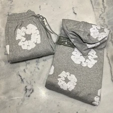 Denim Tears Grey and White Cotton Wreath men's Tracksuit  *NWT* (Size Large) 