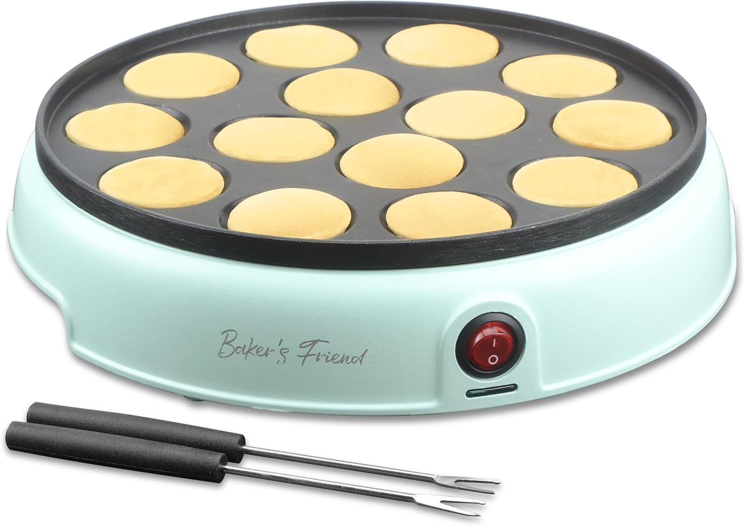 Mini Pancakes Maker Machine, Dutch Mini Pancake Griddle, 14 Holes Electric