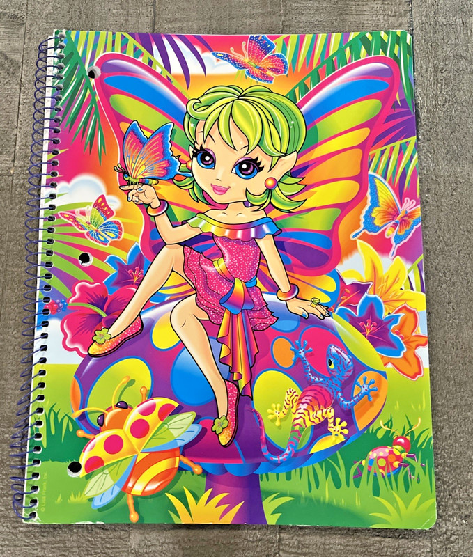 Vintage Lisa Frank Tropical Rainbow Fairy Layla Butterfly Spiral Notebook 