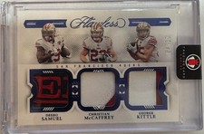 2022 Flawless Deebo Christian McCaffrey George Kittle Triple Patch #d  /10