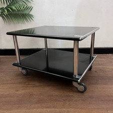 Black Steel & Chrome vintage HABITAT 2 tier Media Stand/ Coffee Table SPACE AGE